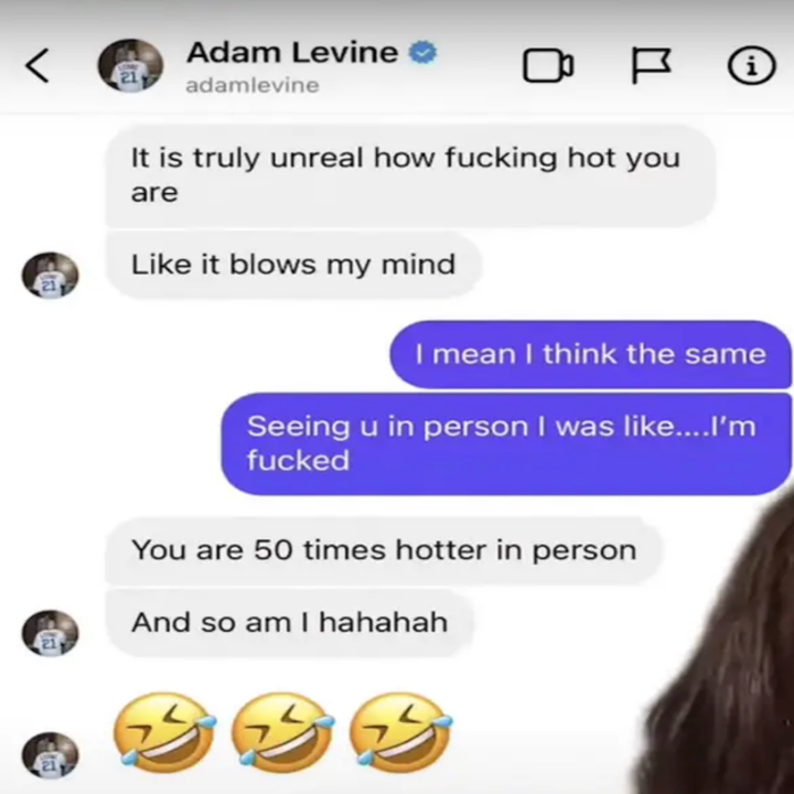 Chat exchange about mutual admiration and attraction, expressing awe and humor