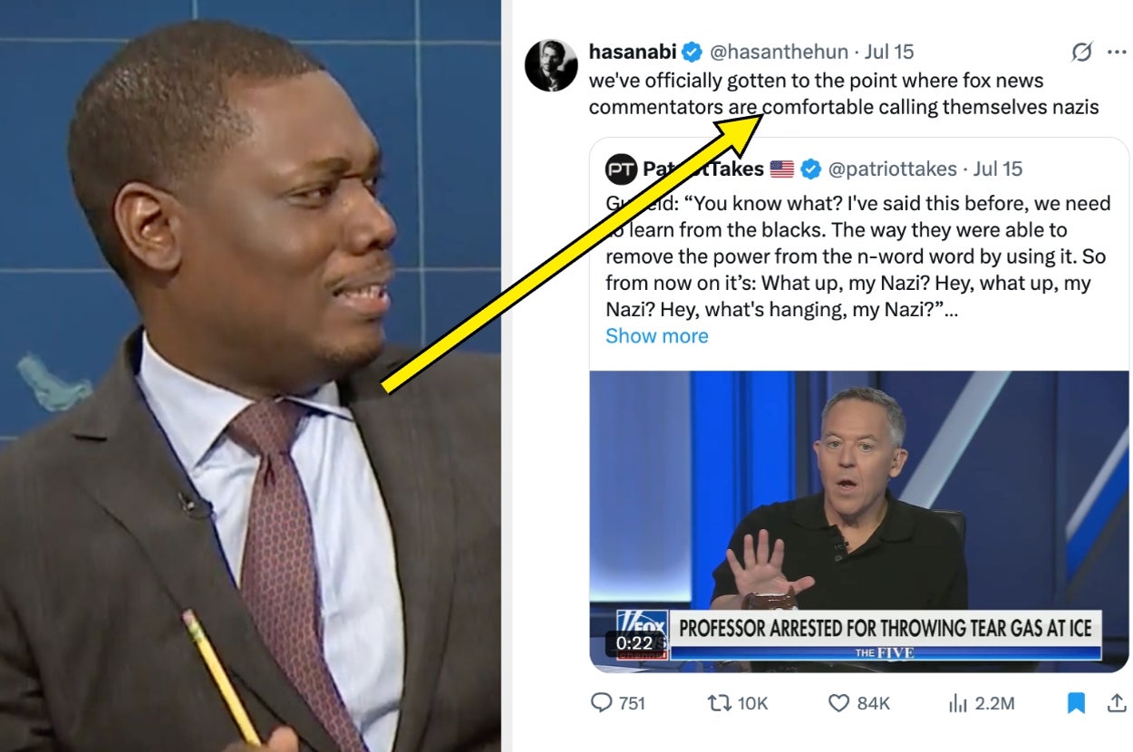 Man reacts to a tweet discussing news commentators and Nazi references
