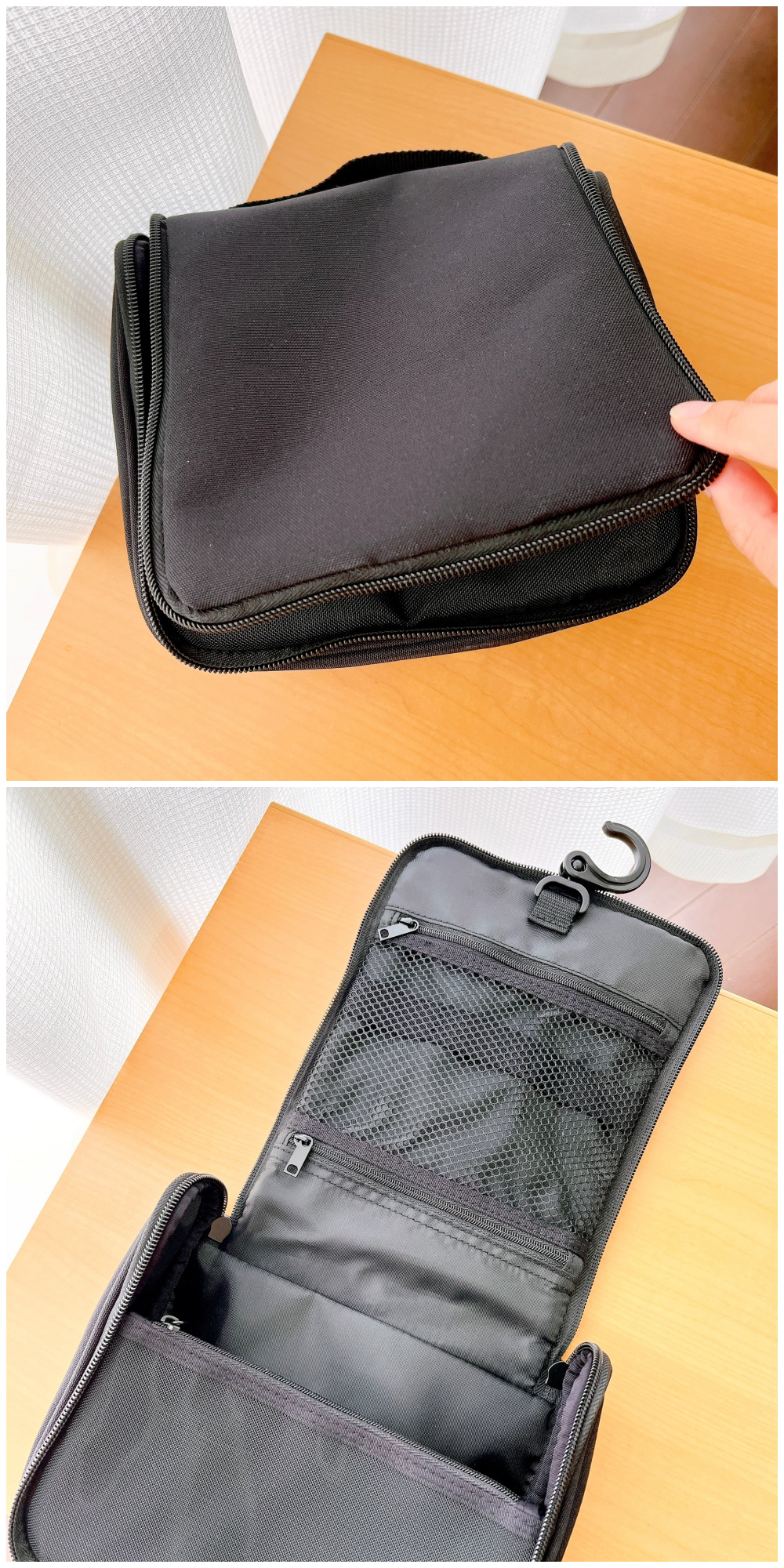 無印良品の「ポリエステル 吊るして使える洗面用具ケース」