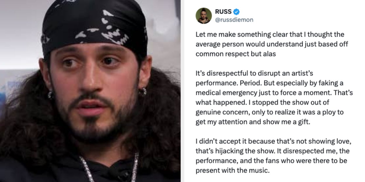 Russ's Onstage Reaction: Frustration and Disappointment