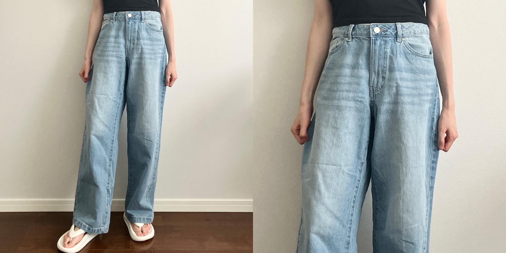 【ハニーズ】「もう何回もはき倒してます」レビュー絶賛の《古着っぽデニム》軽くて楽ちんだし、ワイドなシルエットで脚の形が目立たないの！【画像・動画】