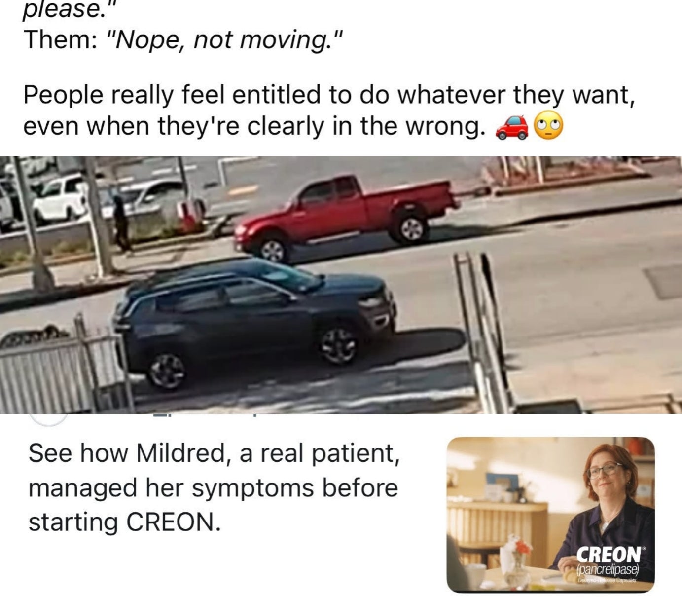 A Reddit post captioned &quot;Common decency is out the window&quot; shares a dialogue where someone refuses to move their car from blocking a private driveway