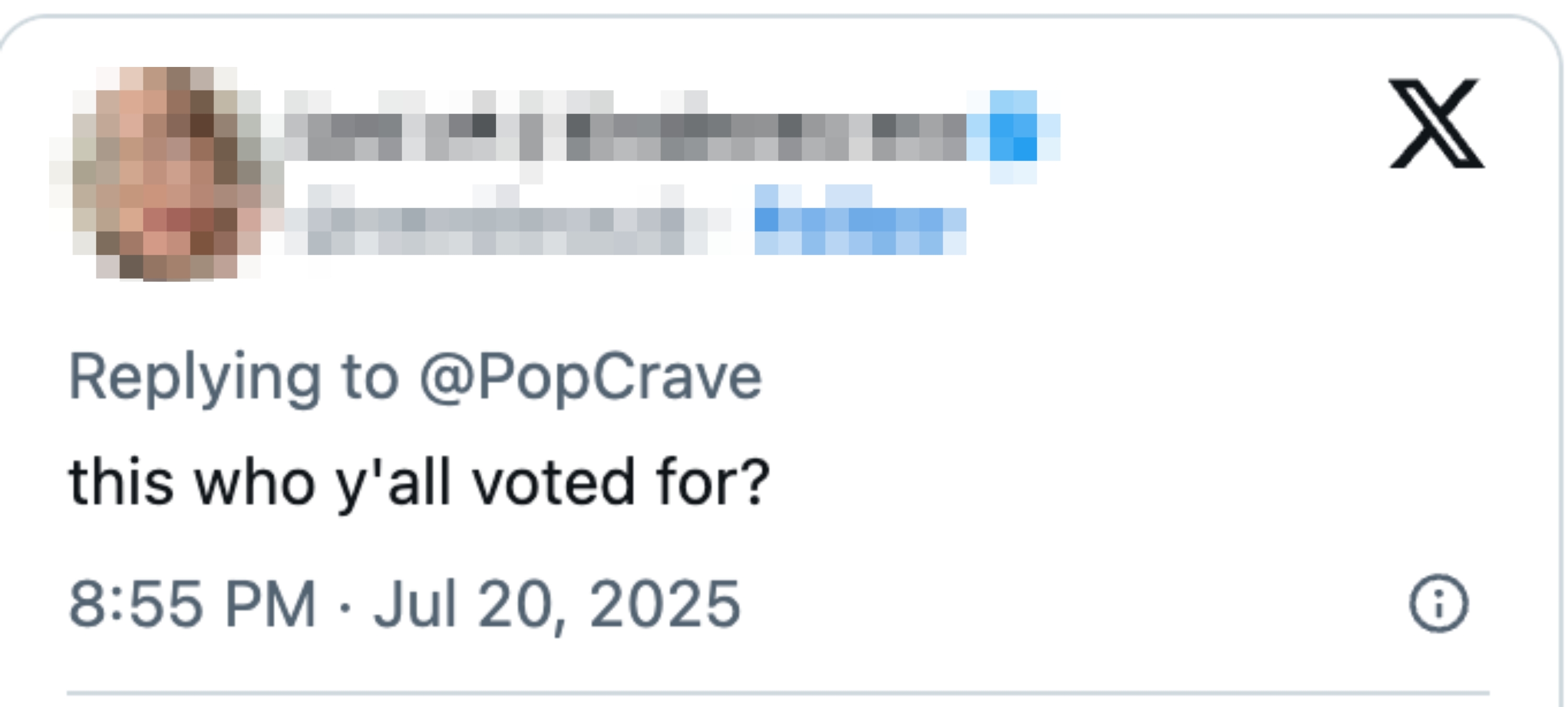 Screenshot of a tweet by &quot;@needlessab&quot; questioning someone&#x27;s popularity with &quot;this who y&#x27;all voted for?&quot;
