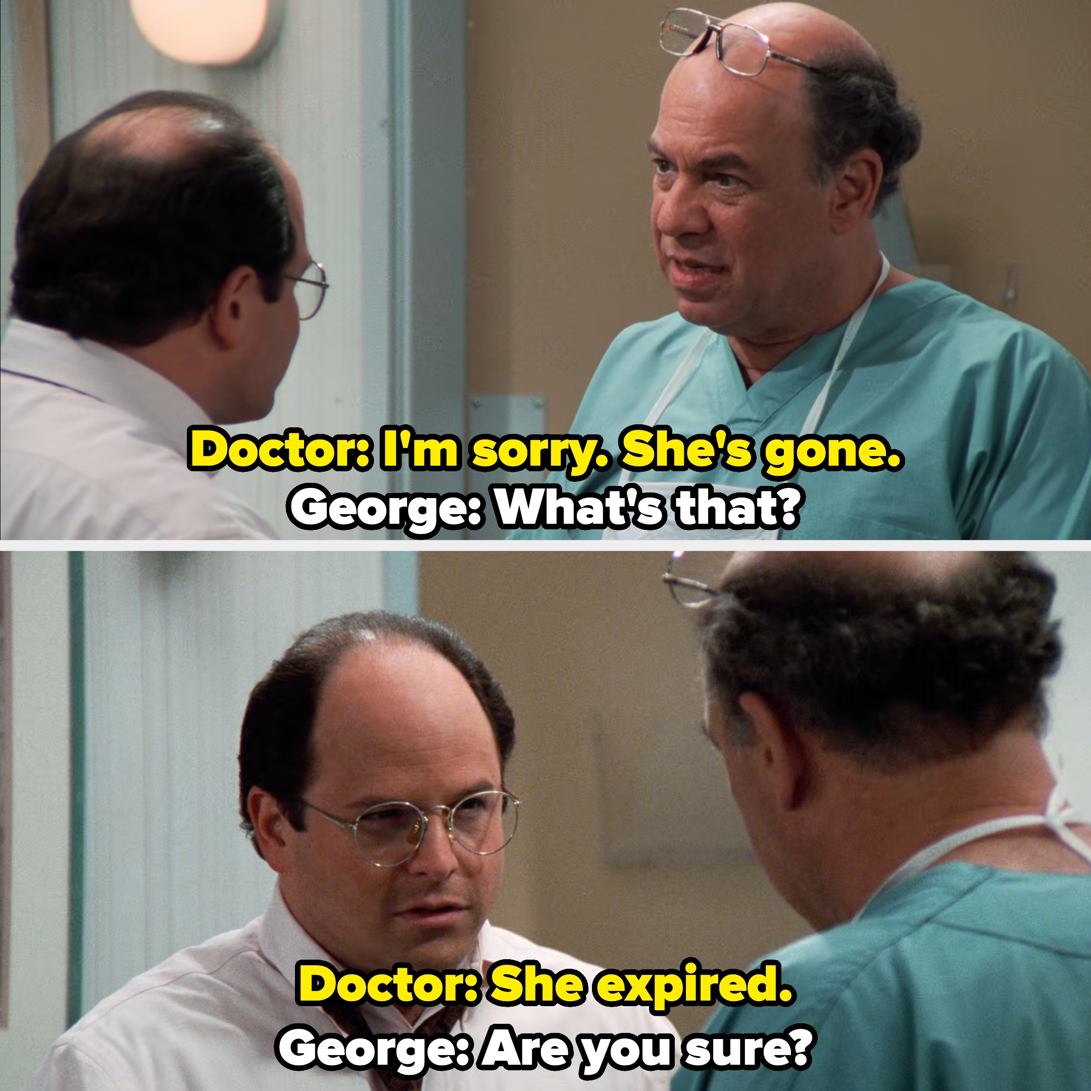 the doctor tells George that Susan is gone, and he asks if the doctor if sure