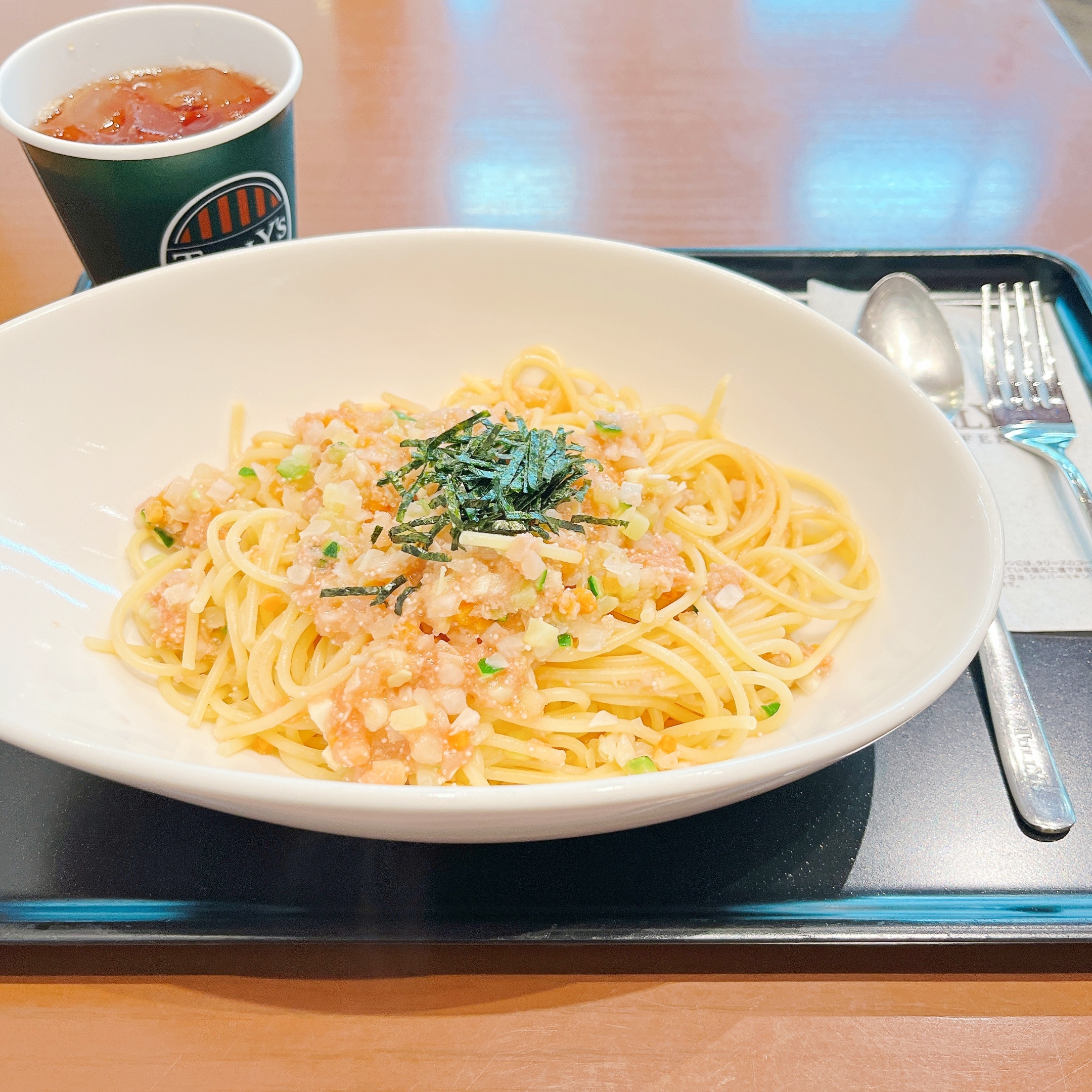 TULLY'S COFFEE(タリーズコーヒー)の「九州産ゆず香る たらこパスタ セット」