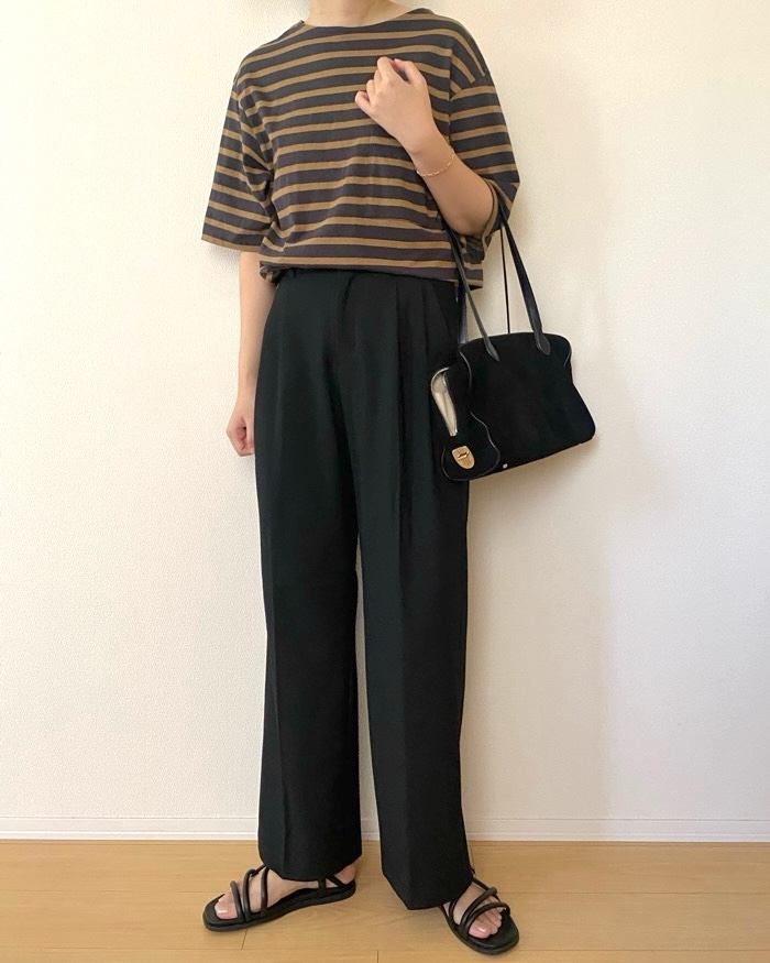 GUの「タックワイドパンツ(丈標準70.0~74.0cm)」