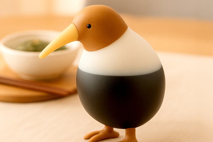 いしかわさんが考案した「キーウィの醤油差し」/いしかわかずやさん（@issikazu20）