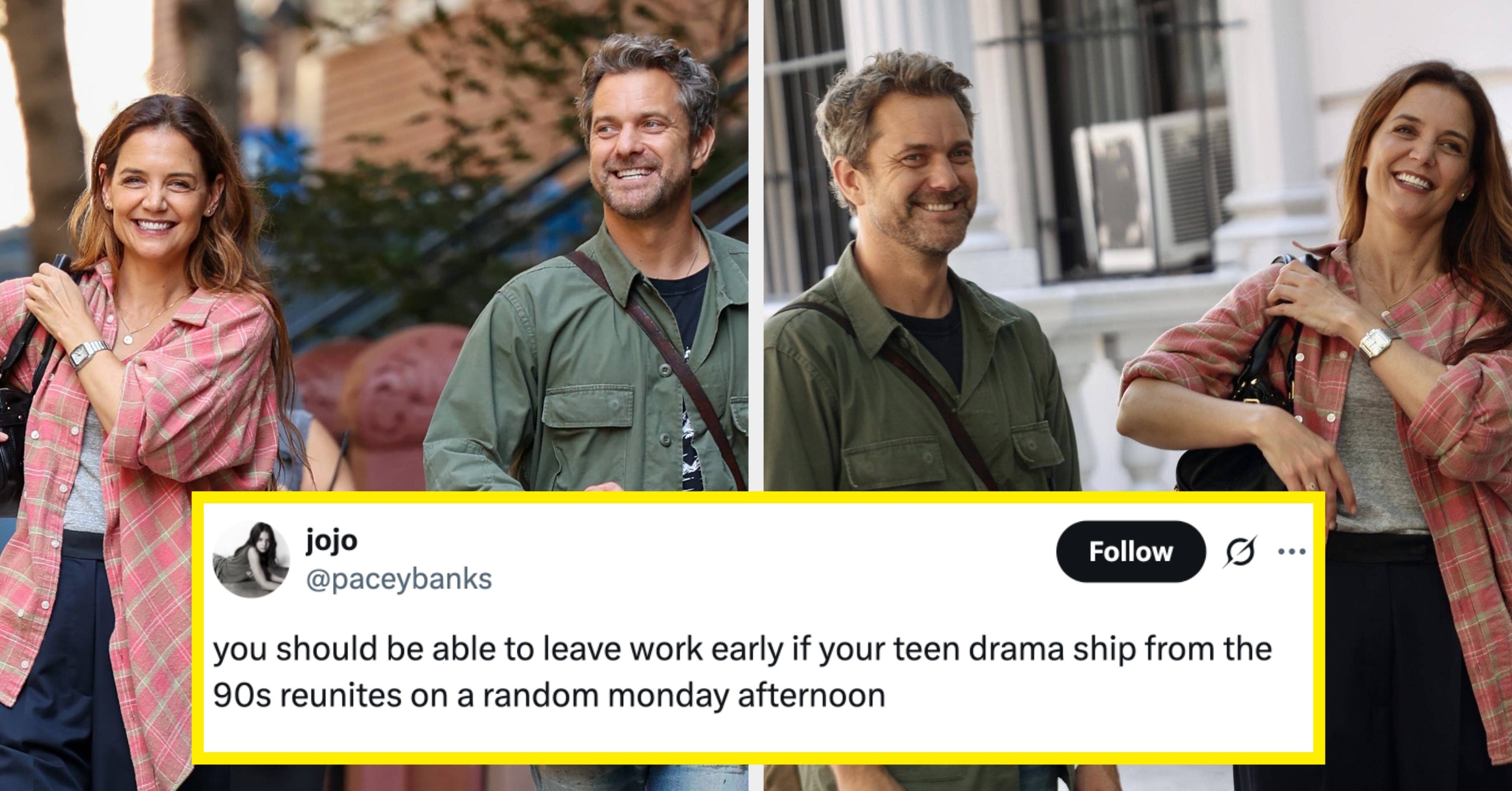 22 Years After "Dawson's Creek," Katie Holmes And Joshua Jackson Are Starring In A Romance Movie