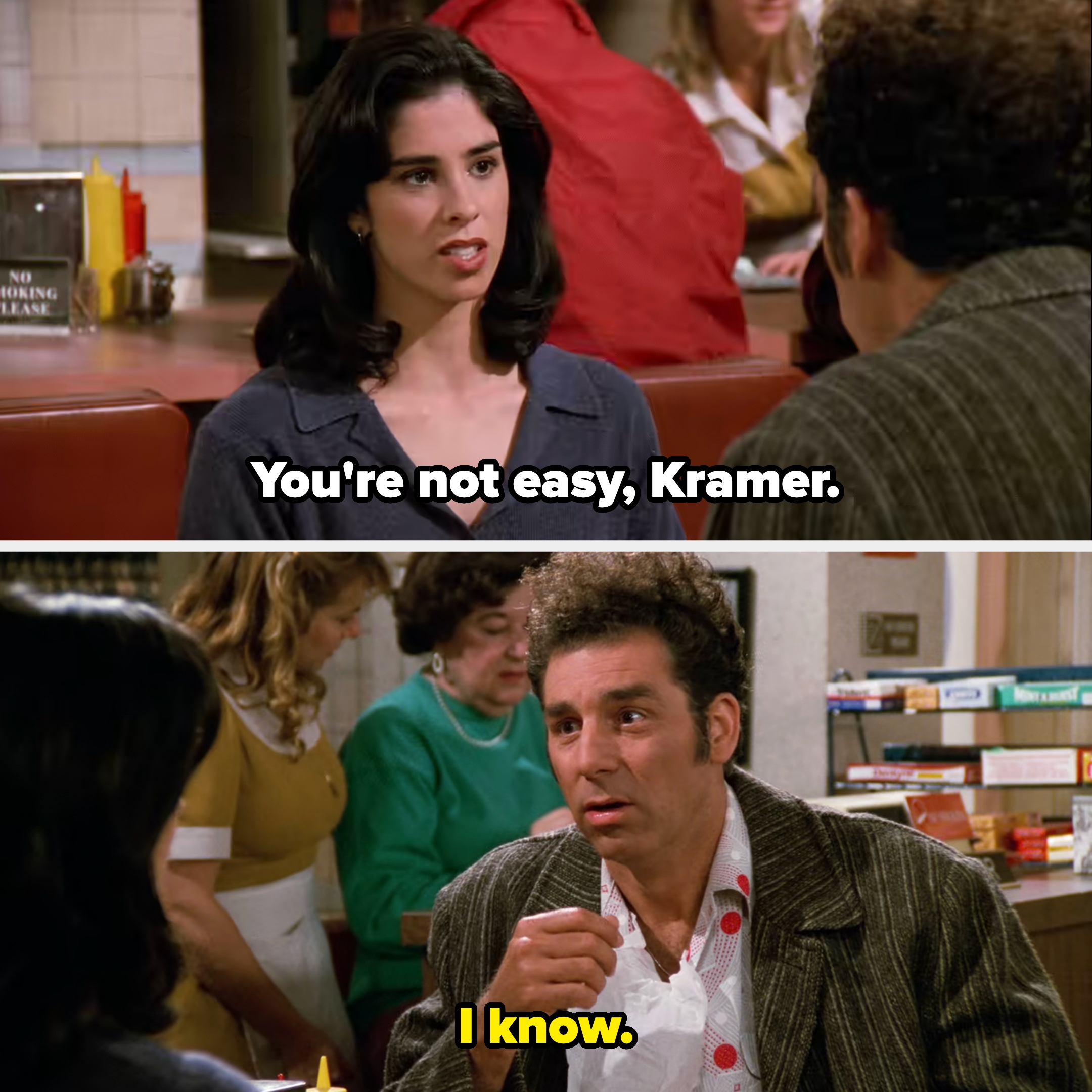 Sarah&#x27;s character tells Kramer that he&#x27;s not easy, and he agrees