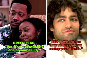 Tyler James Williams and Quinta Brunson on "Abbott Elementary;" Adrian Grenier in "The Devil Wears Prada"