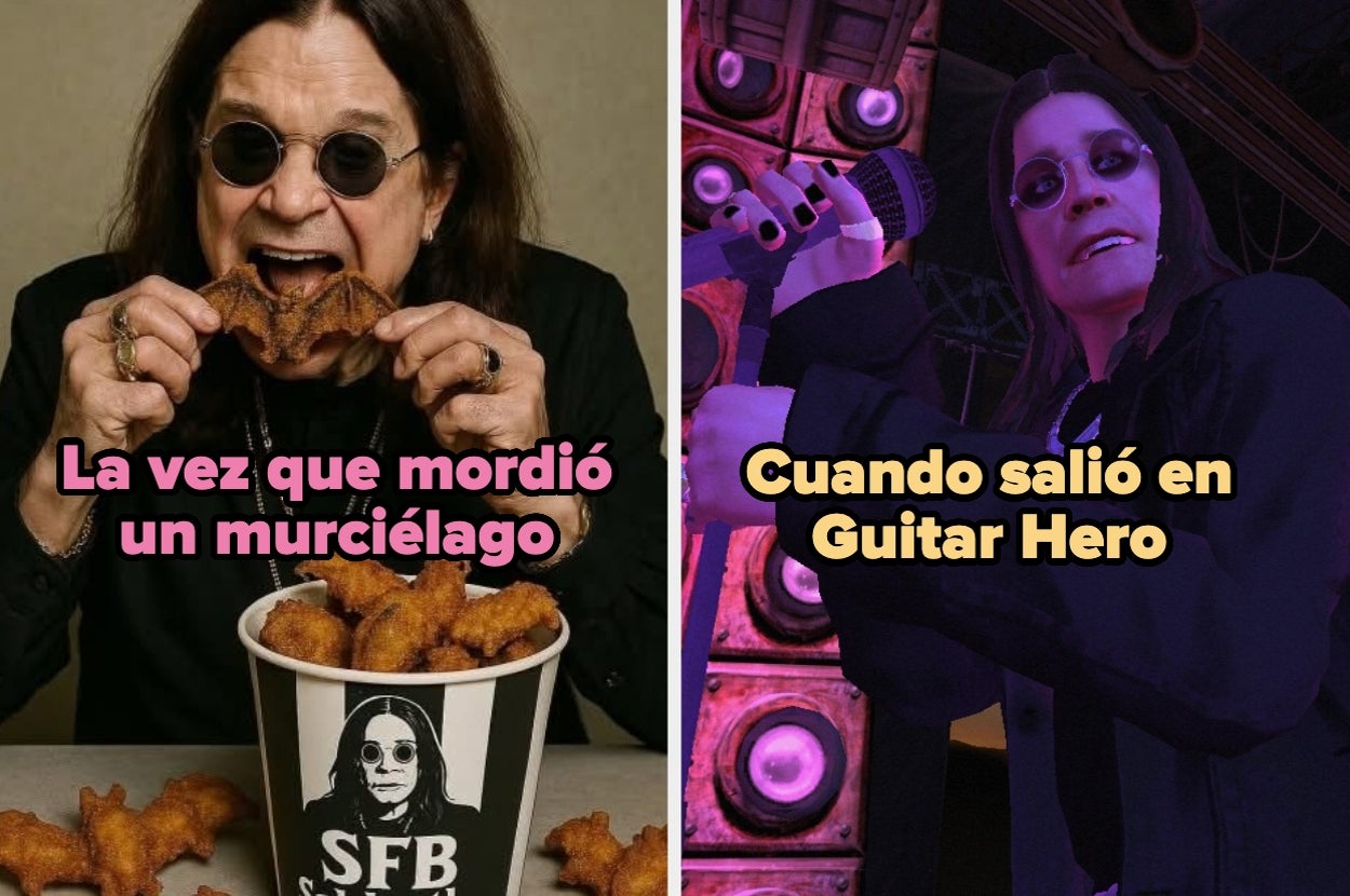 La imagen muestra a una persona con gafas mordiendo pollo frito, y una figura virtual similar cantando en un videojuego. Texto gracioso acompaña