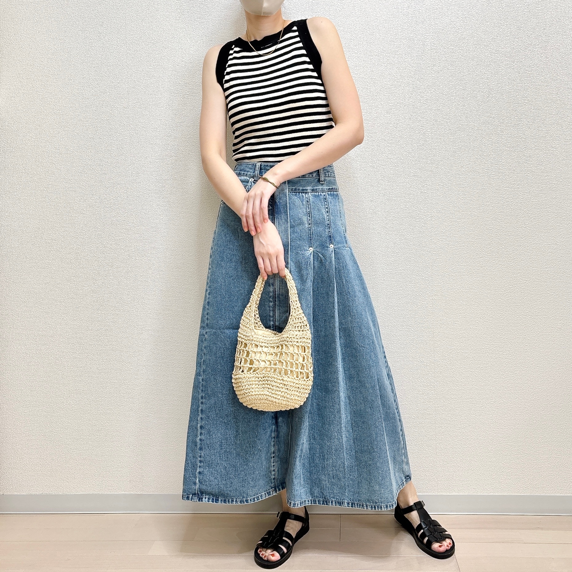 LOWRYS FARM(ローリーズファーム)「デニムプリーツスカート」