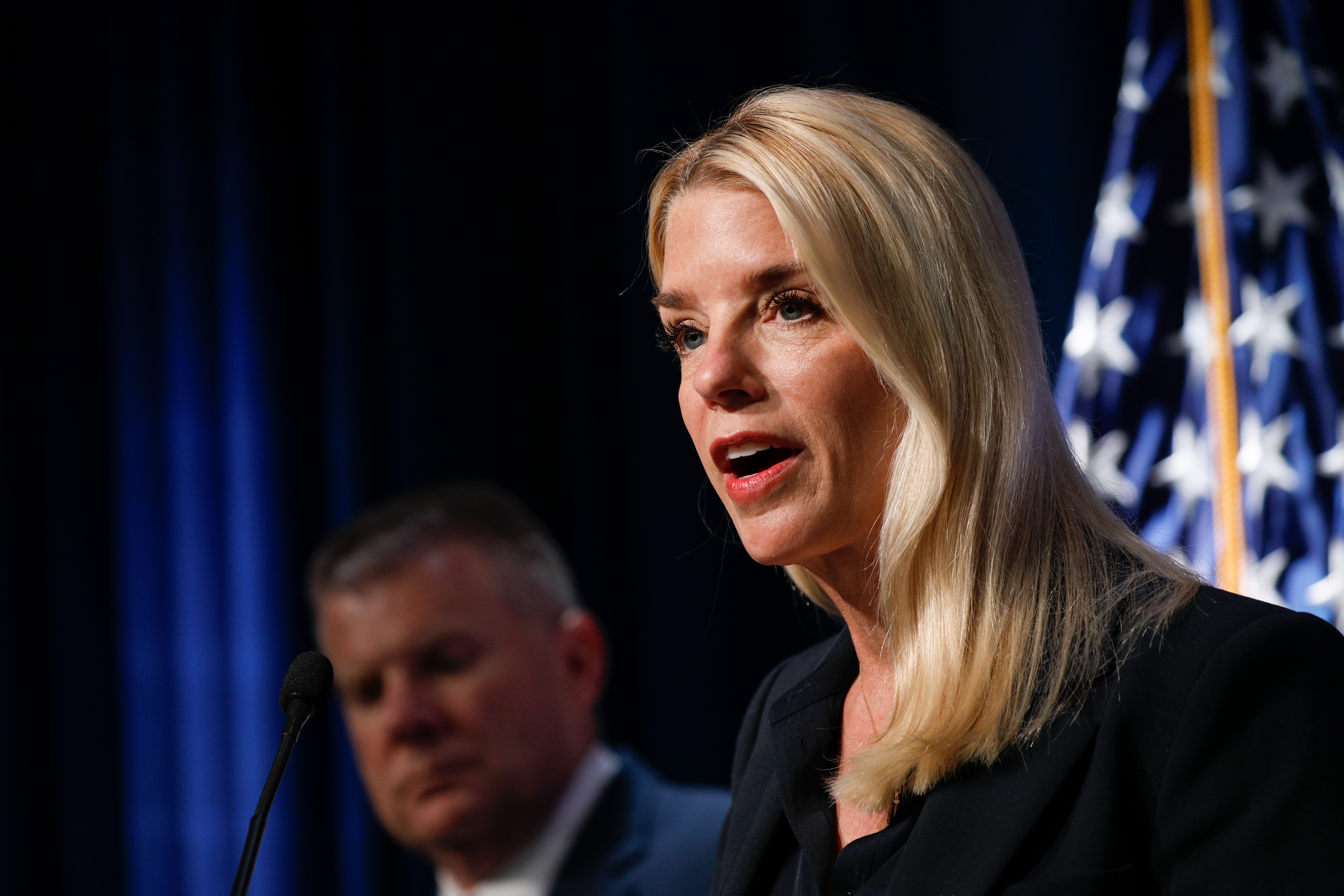 US Attorney General Pam Bondi speaks about drug enforcement actions a news conference