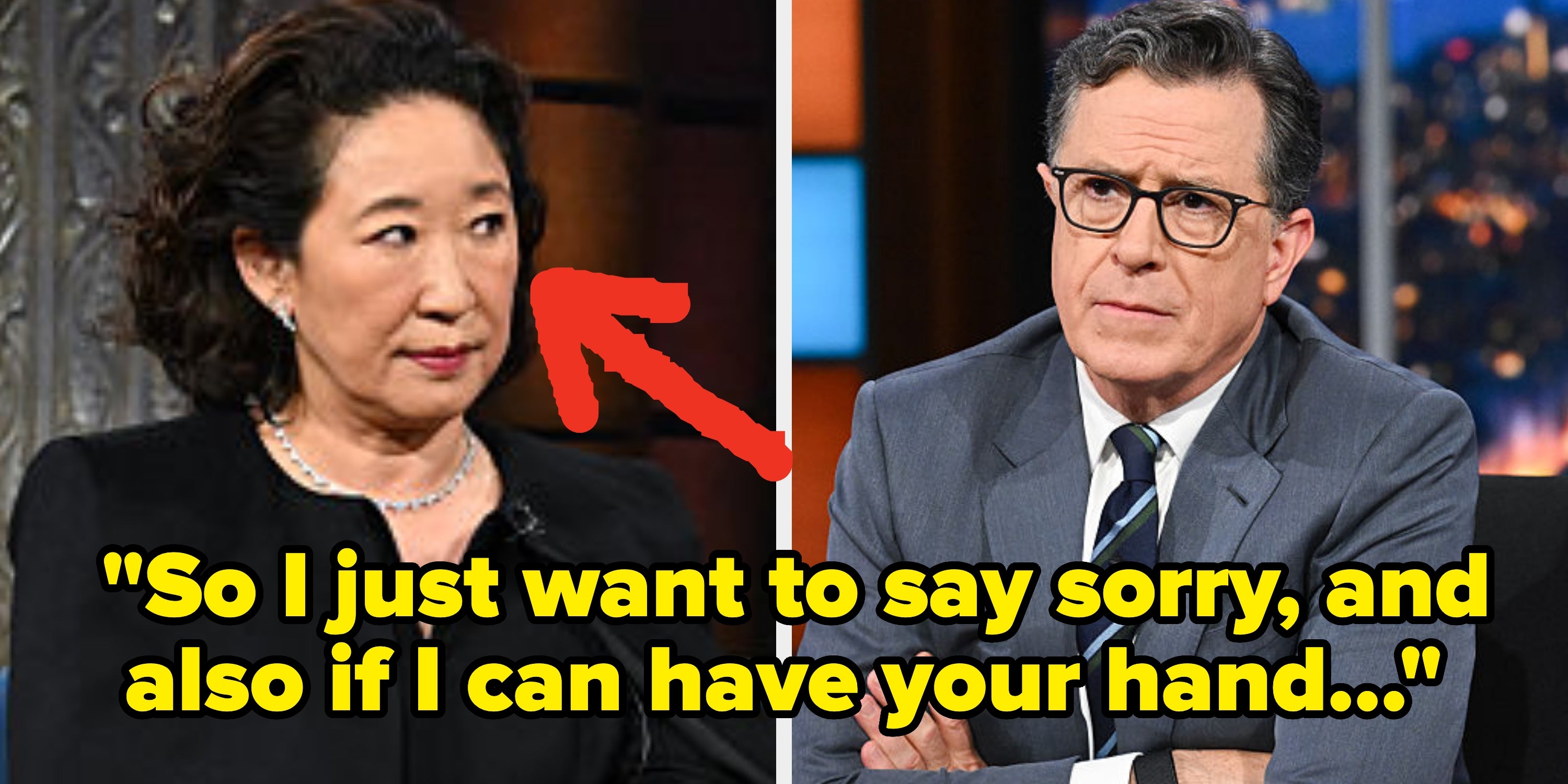 Sandra Oh Curses CBS For Canceling Stephen Colbert