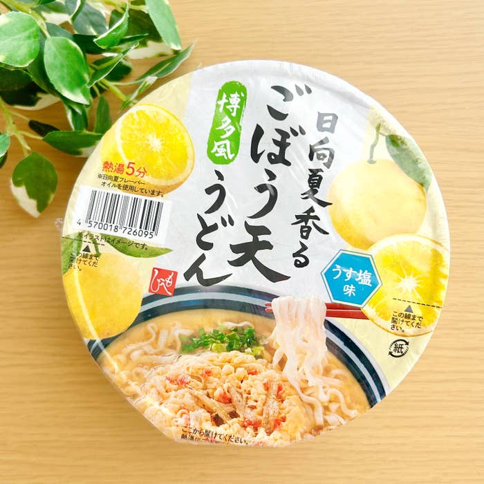 KALDI(カルディ)の「日向夏香る 博多風ごぼう天うどん 90g」