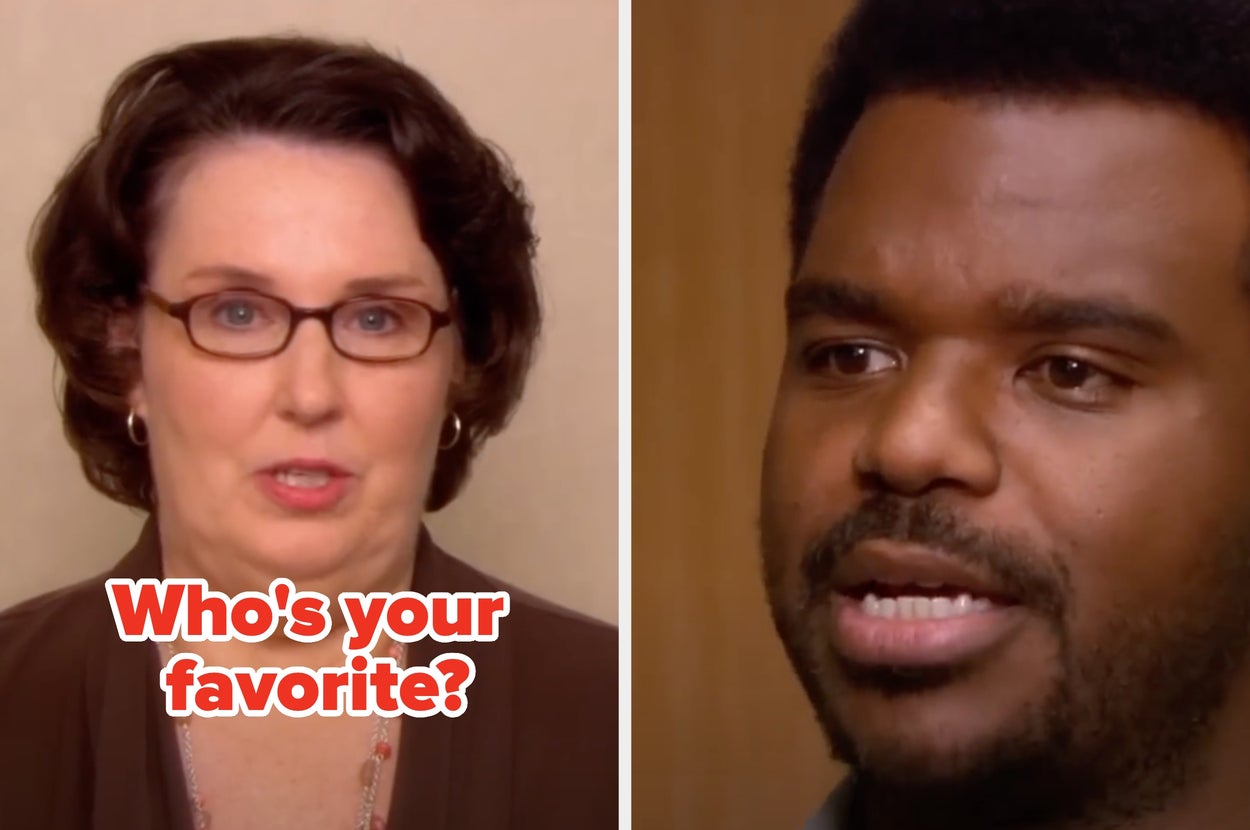 Split image of two people from a show, with text "Who's your favorite?" prompting viewers to choose between the characters shown