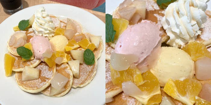 Dennys(デニーズ)の「ガーデンパンケーキ〜桃」