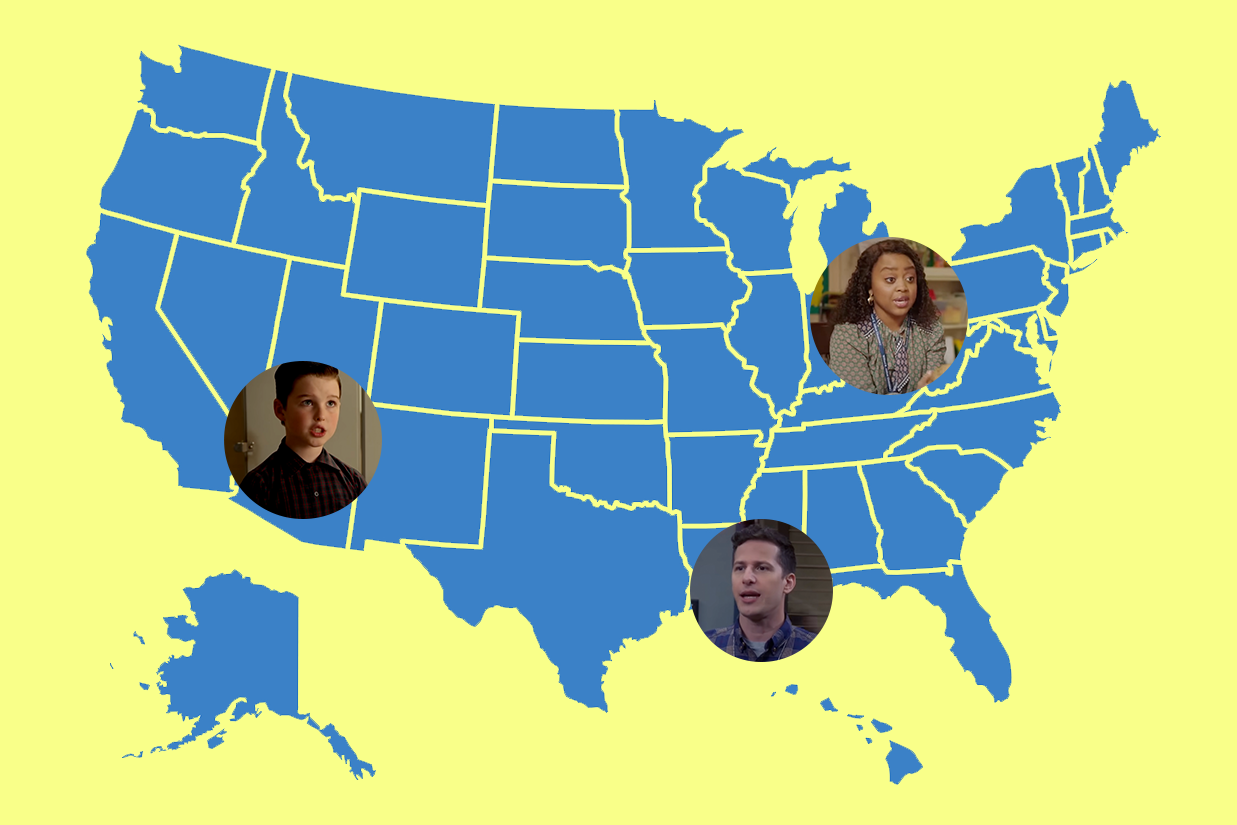 Map of the U.S. with three faces over different states: one in the southwest, one in the northeast, and one in the southeast