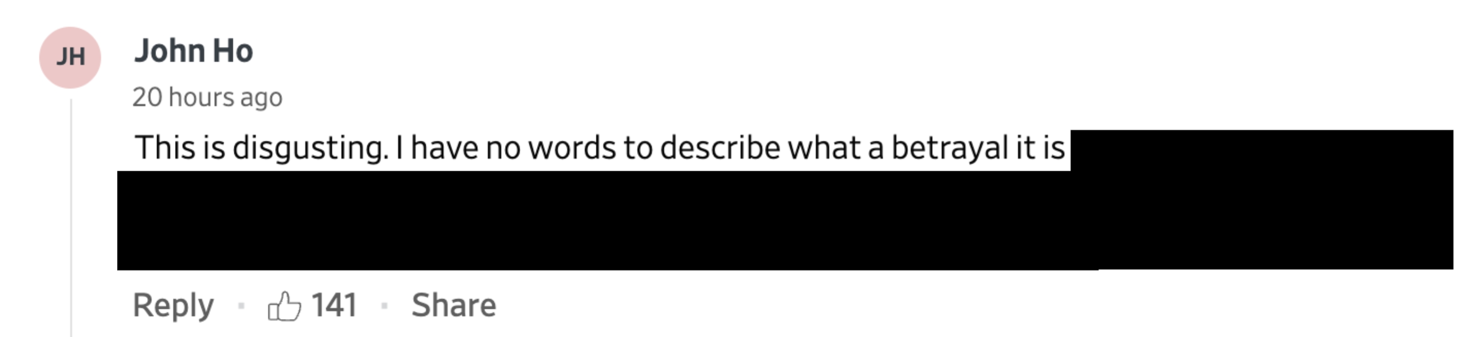 Social media comment accusing the President of misleading the public about connections to Epstein