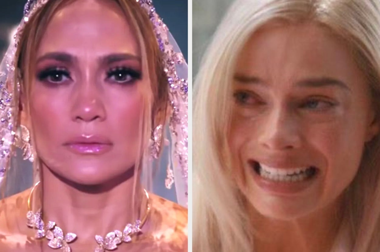 Jennifer Lopez in "Marry Me;" Margot Robbie in "Barbie"