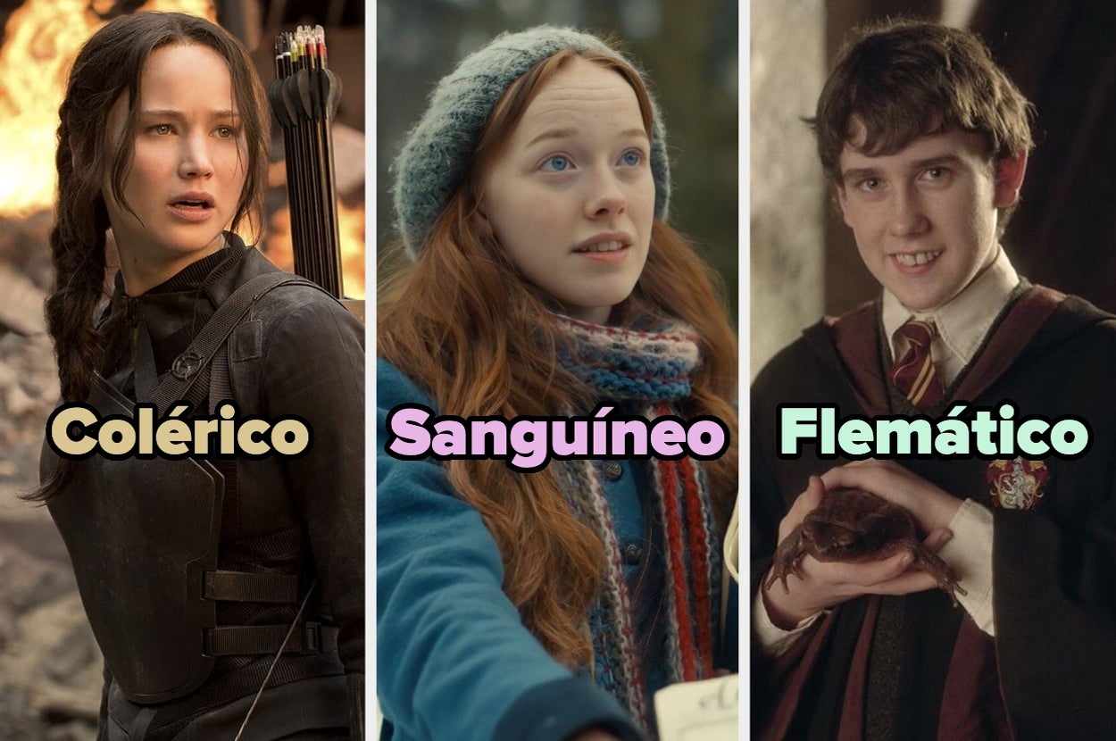Tres personajes de ficción: una arquera decidida, una joven emocionada con gorro, y un estudiante sonriente en uniforme escolar