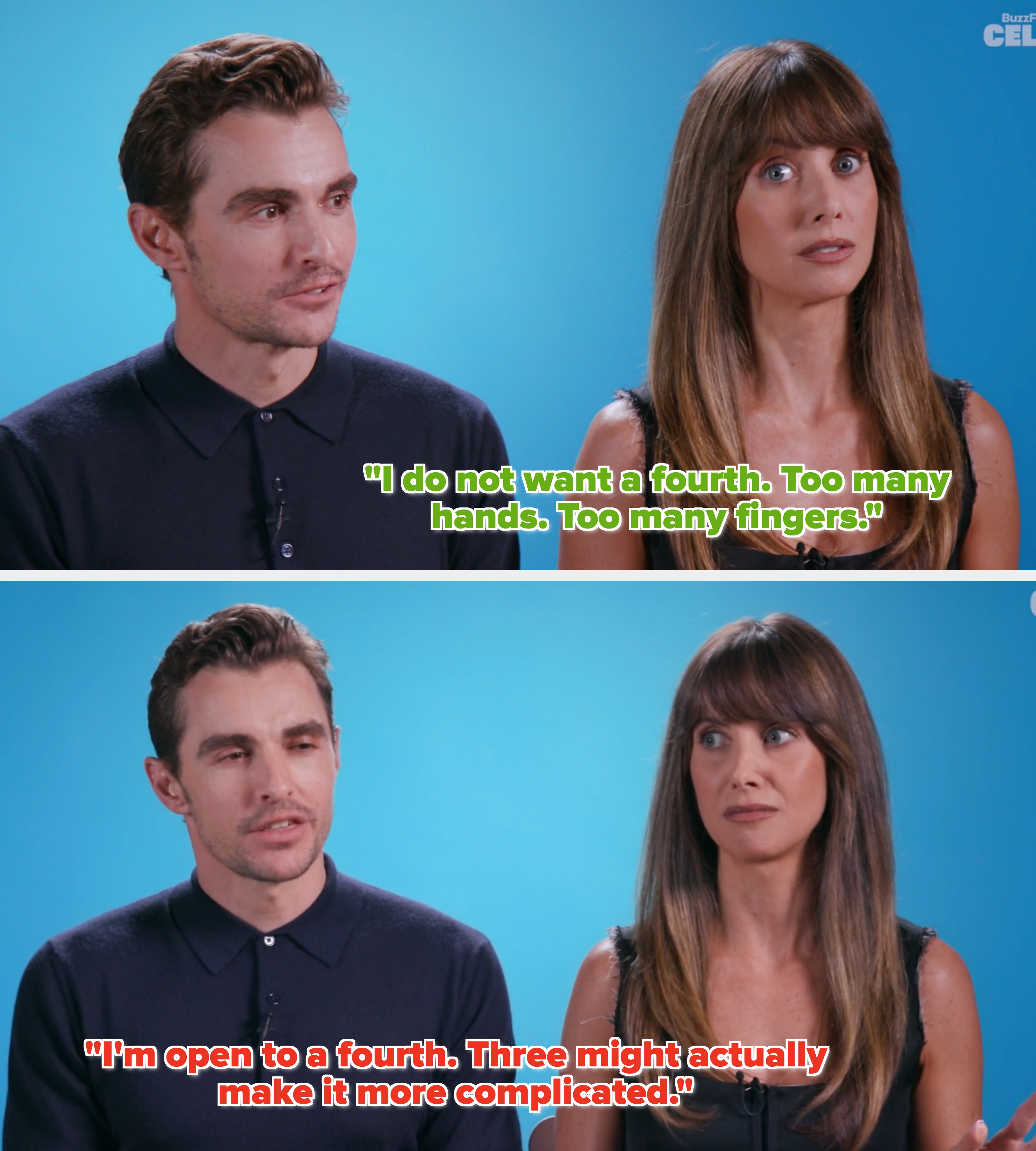 Two people are sitting in an interview setting, each appearing engaged.

