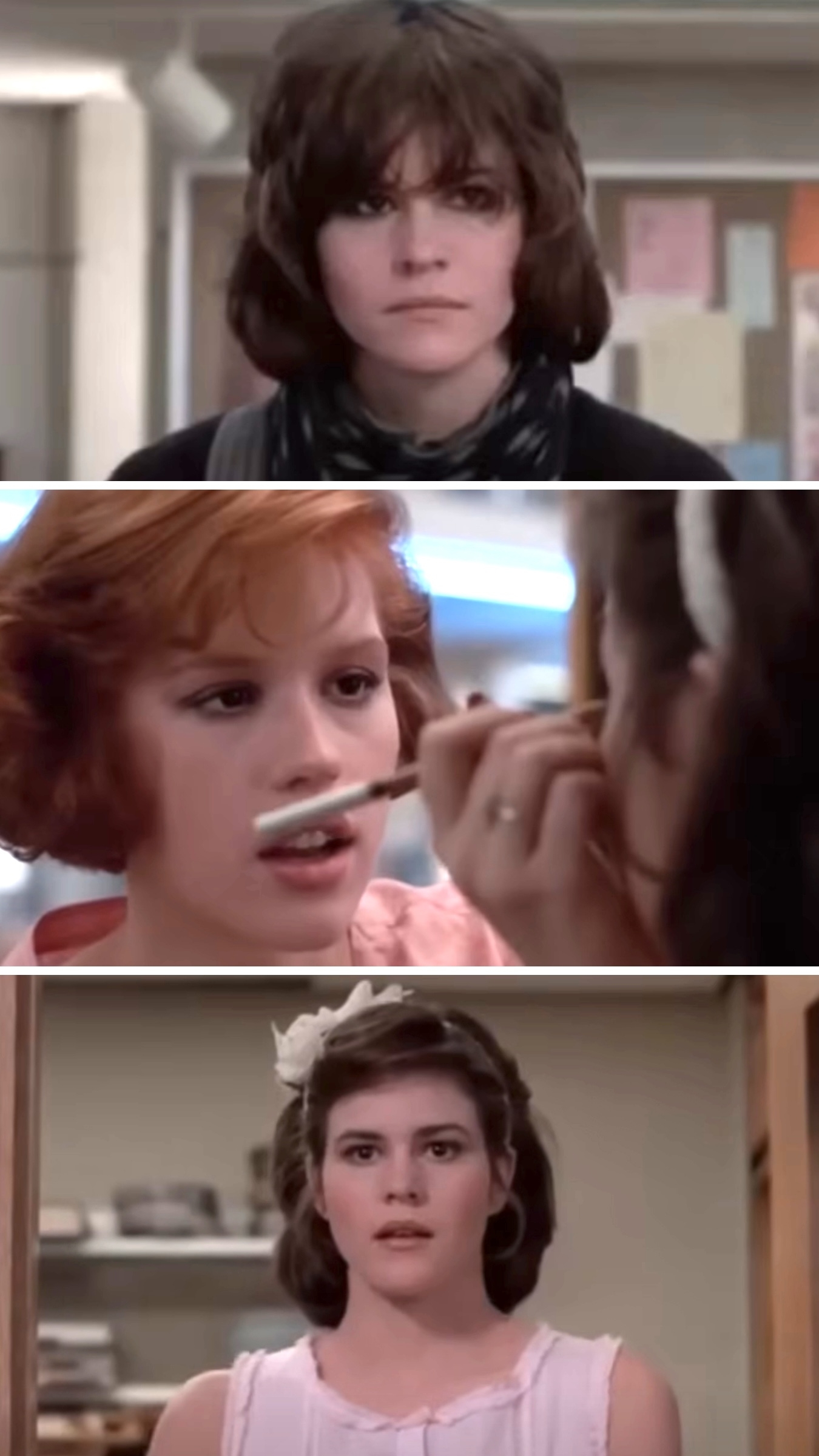 Claire giving Allison a makeover