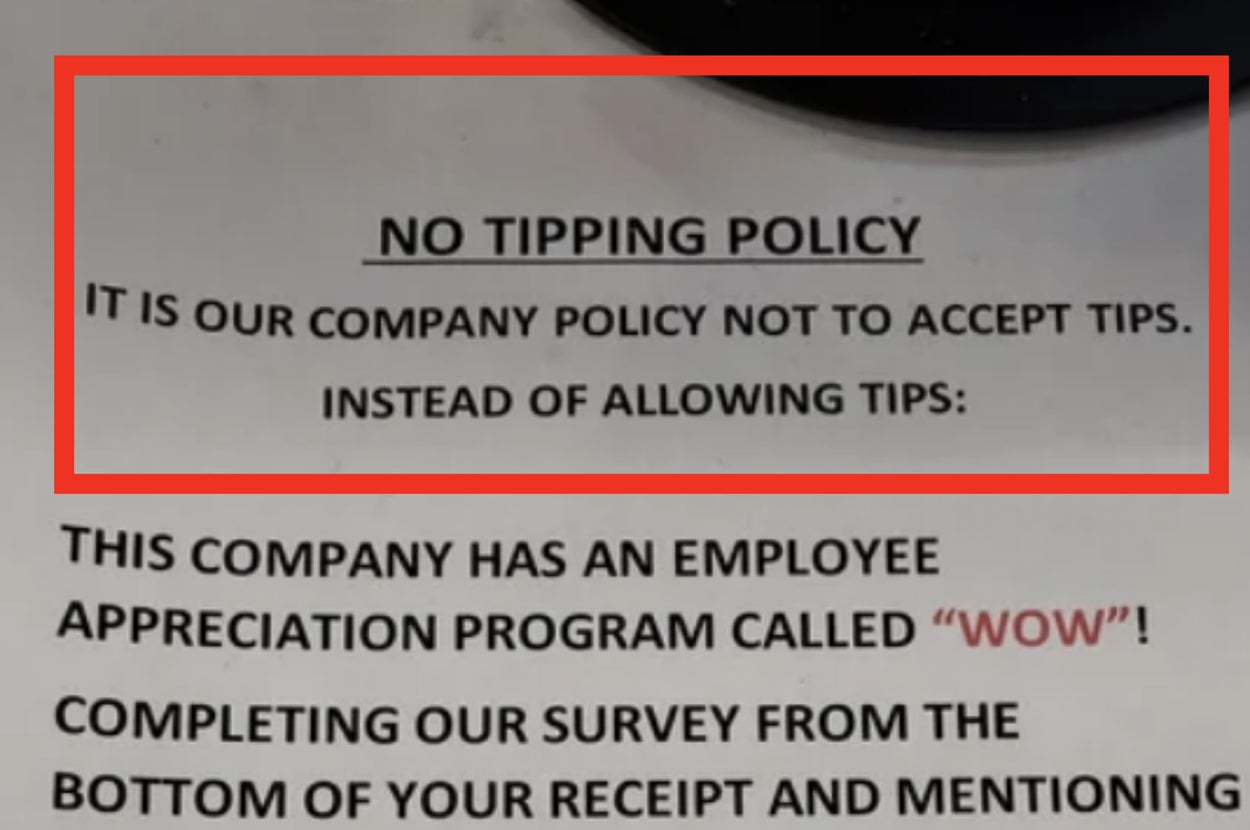 "No Tipping Policy"