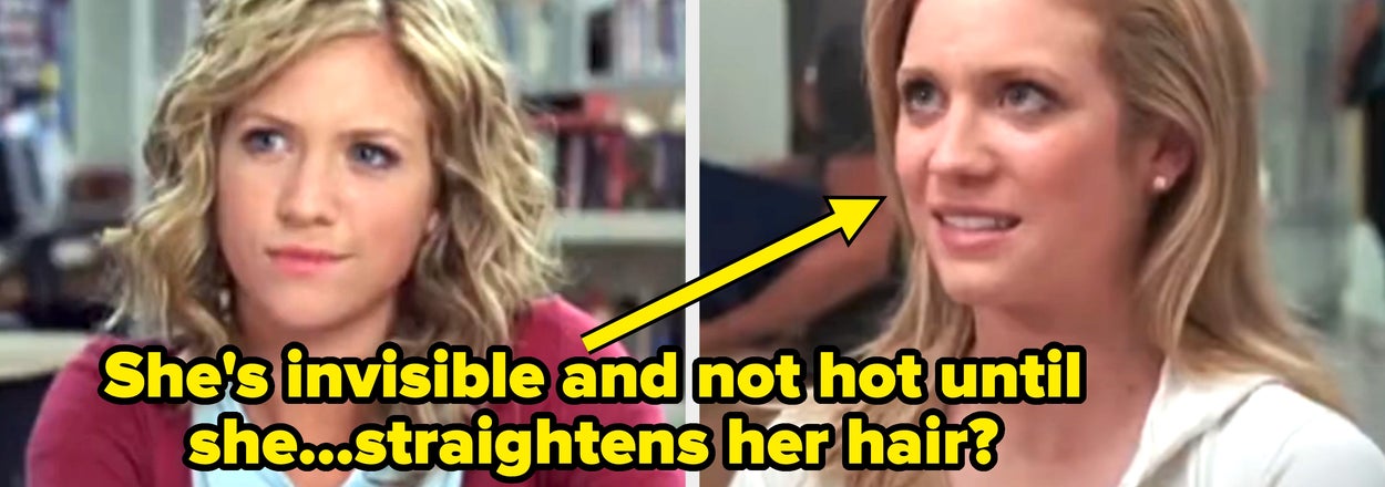 Kate in John Tucker Must Die captioned, "She's invisible and not hot until she... straightens her hair?"