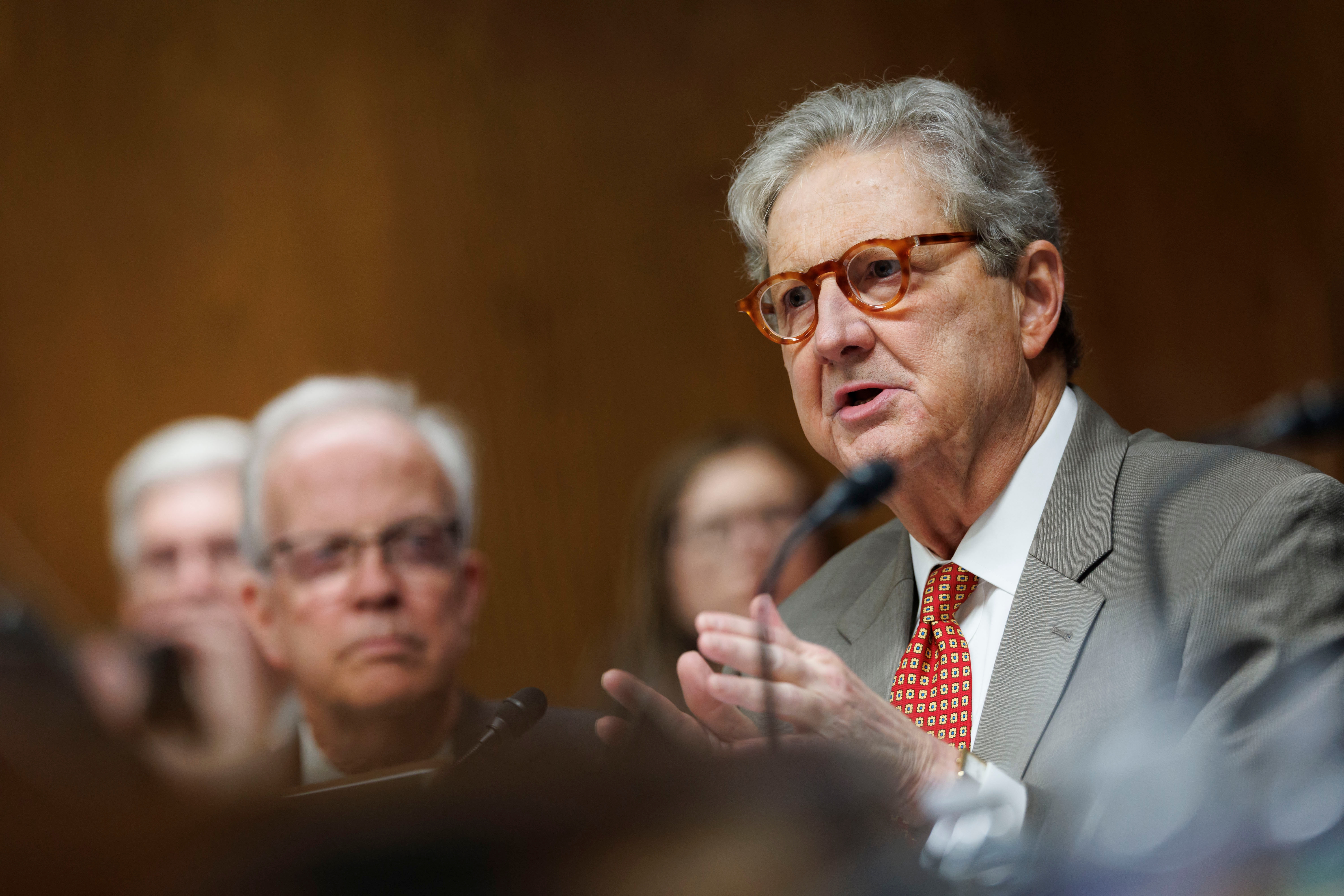 US Senator John Kennedy, Republican of Louisiana, speaks during a Senate Appropriations Committee hearing