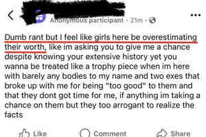 Social media post expressing frustration about relationships, feeling undervalued and rejected by partners, seen as "too good" by exes