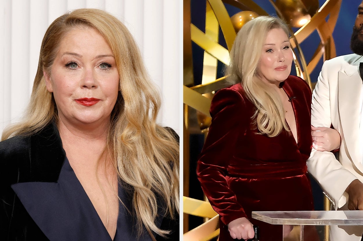Two photos of Christina Applegate