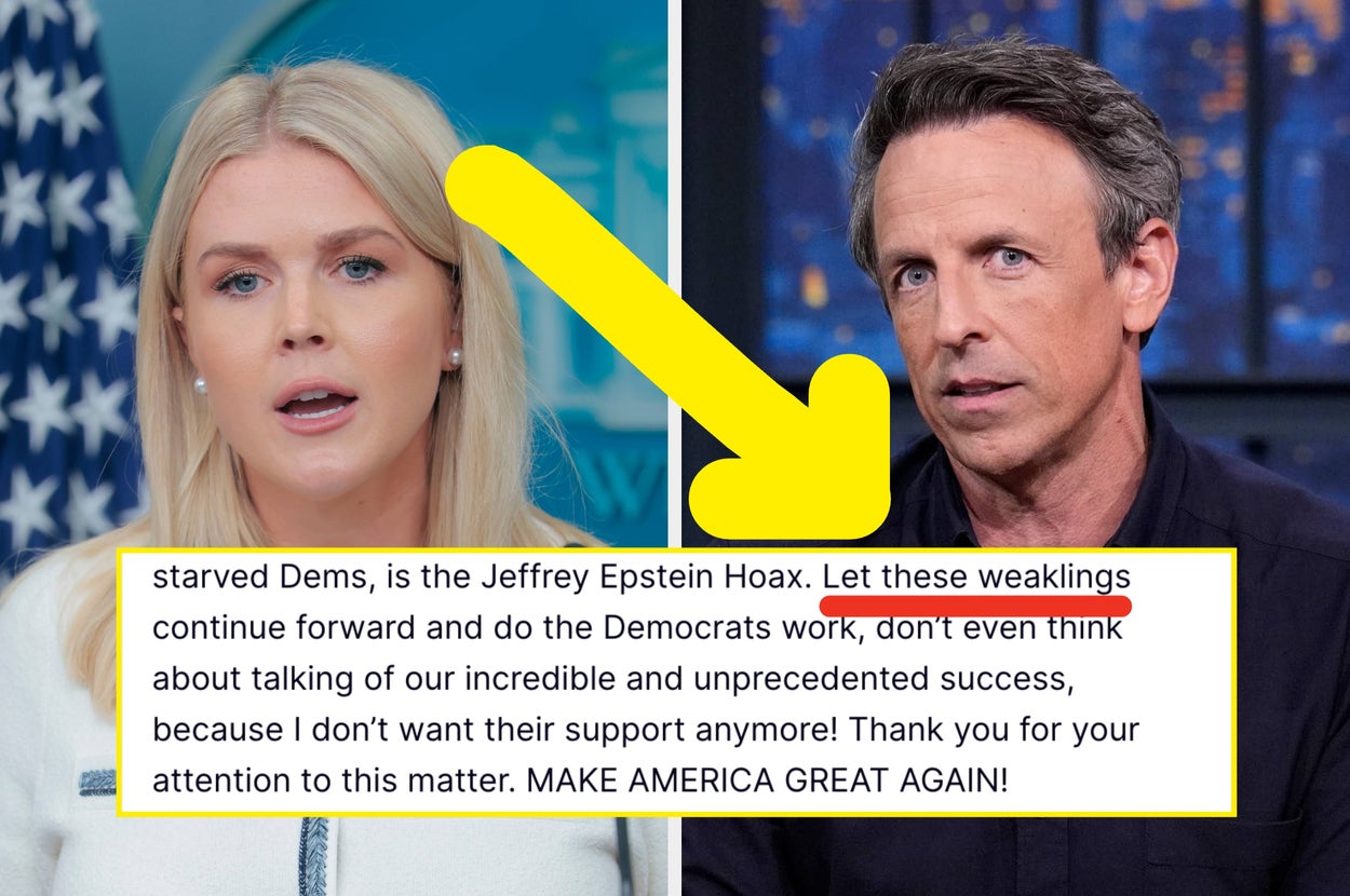 After Trump Called His Former Supporters "Weaklings," Seth Meyers Held Karoline Leavitt's Feet To The Fire In This Comedy Bit
