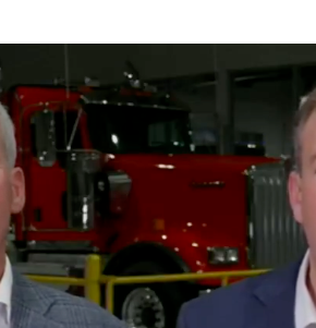 Fox News screenshot of two men discussing environmental regulations. Text mentions “EXTREME HEAT” warning