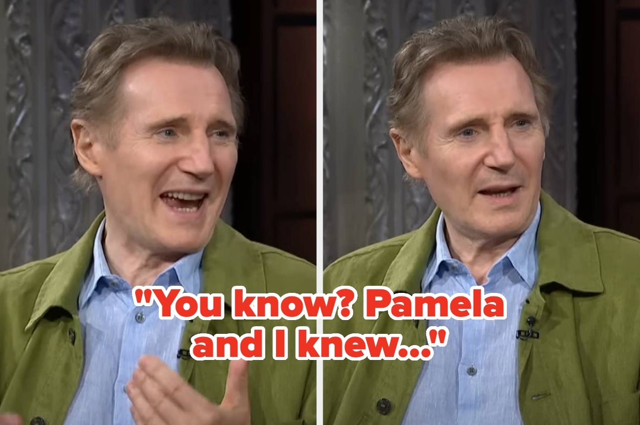 Man in a casual shirt and jacket speaks animatedly in a TV interview. Overlay text: "You know? Pamela and I knew..."