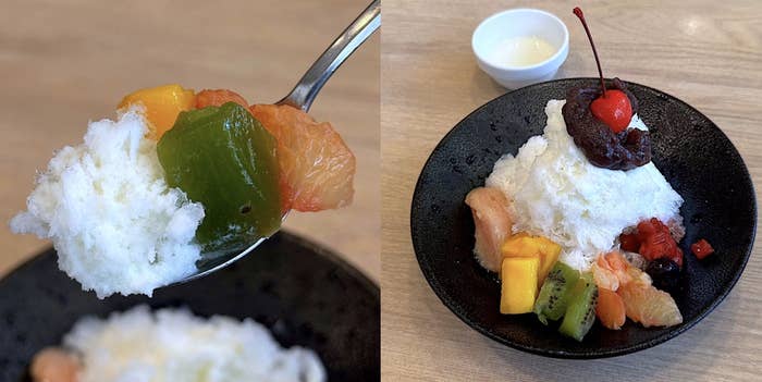 ガストの「純氷かき氷 フルーツみるく~しろくま風~」