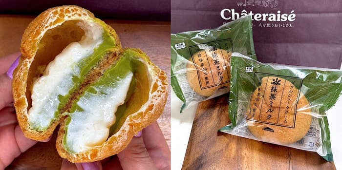 シャトレーゼの「ダブルシュークリーム 抹茶ミルク」