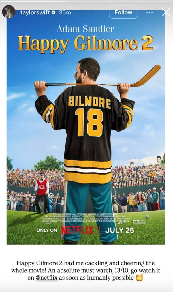 Happy Gilmore 2: Έκανε μυστική εμφάνιση η Τέιλορ Σουίφτ στην ταινία του Netflix; - εικόνα 1