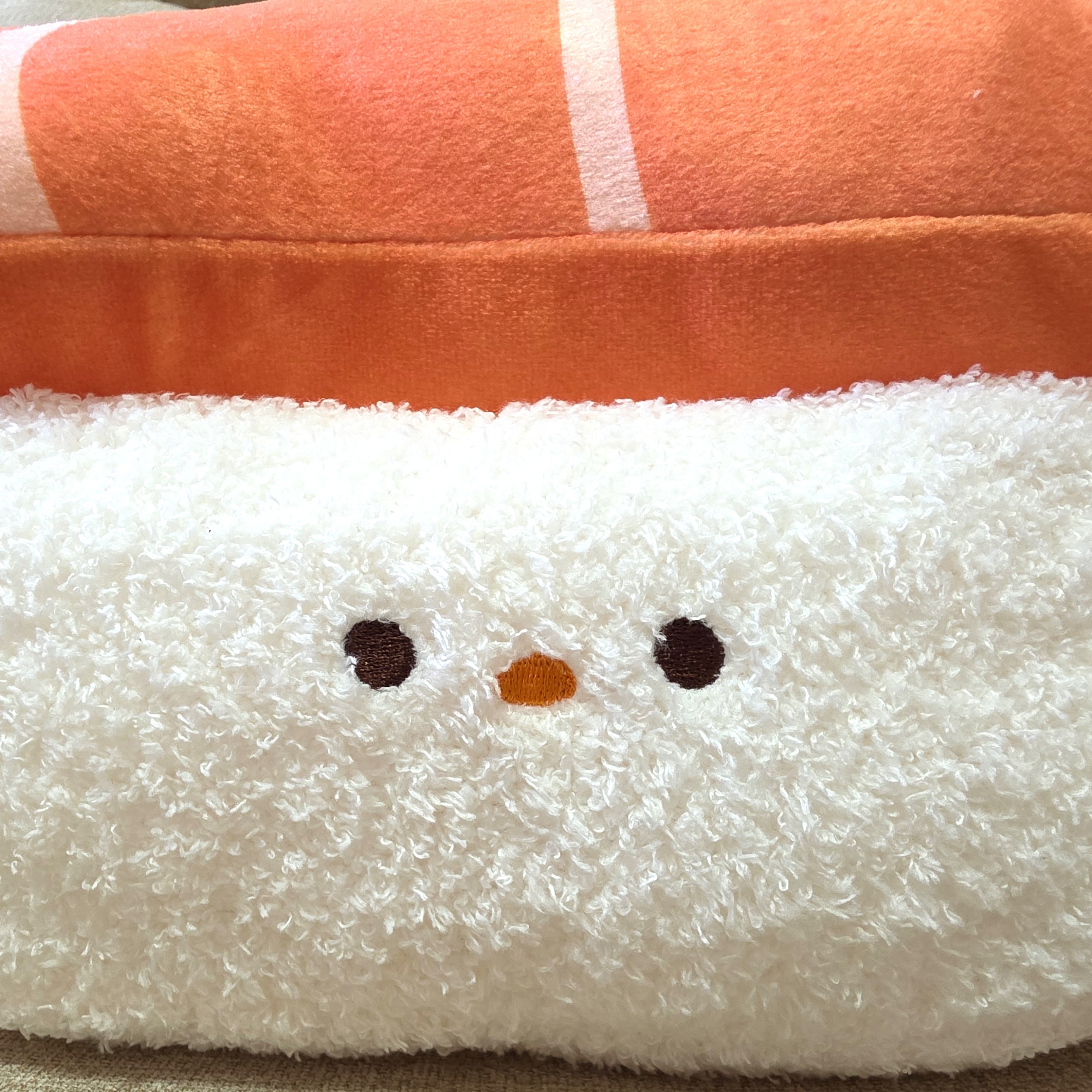DAISO(ダイソー)「抱きまくら(サーモンお寿司)」「抱きまくら(たまごお寿司)」