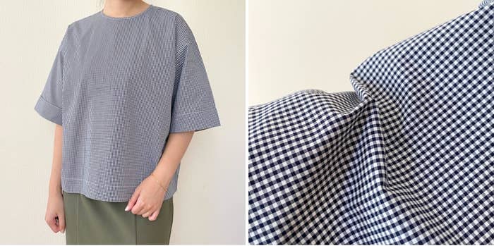 無印良品の「婦人 乾きやすい ブロード五分袖ブラウス」