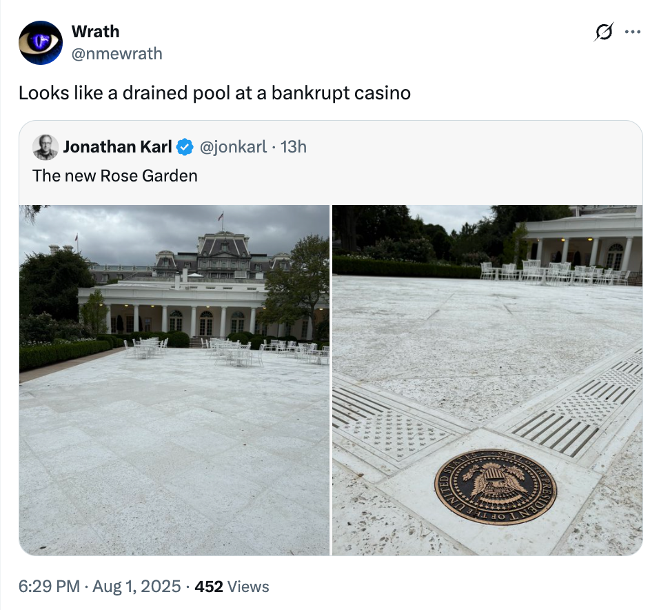 Donald Trump's Completed White House Rose Garden Makeover Is Going Viral