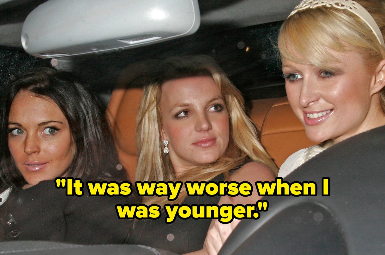 Three women sit in a car, dressed glamorously, possibly after an event. They appear to be chatting and enjoying themselves