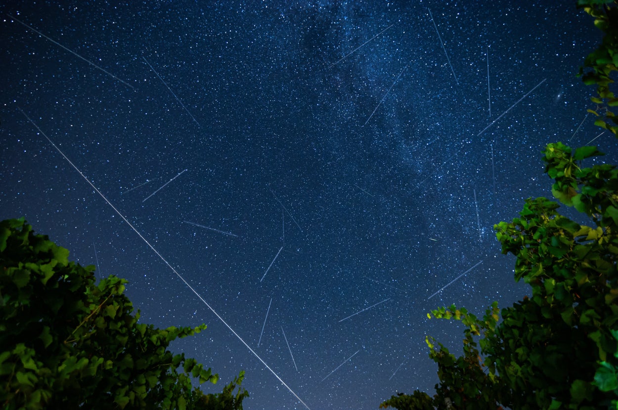 2024年8月にクロアチアで撮影されたペルセウス座流星群
