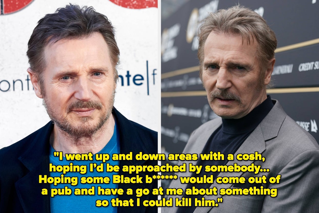 Two side-by-side images of an older man; left, in a suit at an event, right, in a serious pose. Quote below discusses a past violent intent