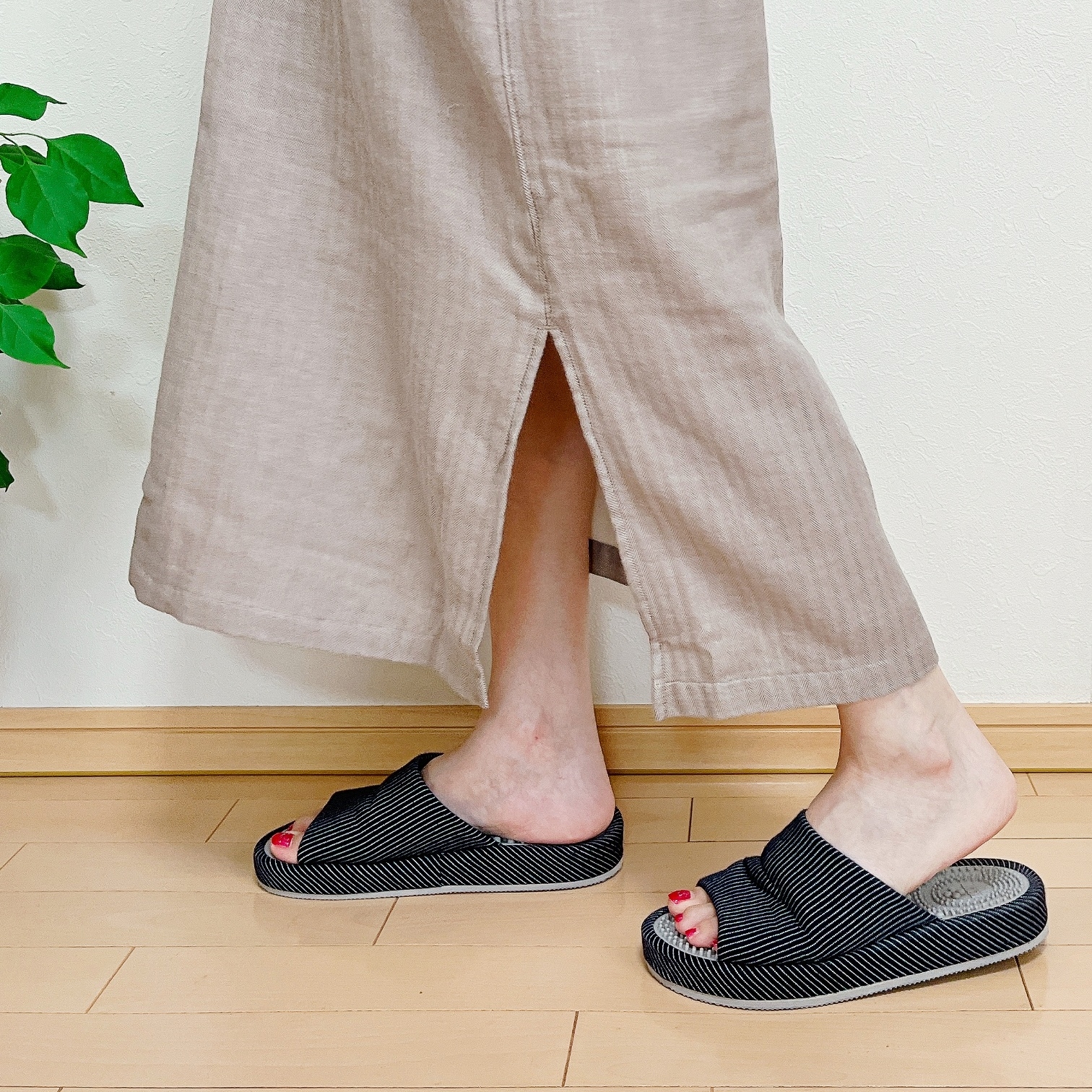 無印良品の「婦人 ヘリンボーンガーゼ ワンピース」