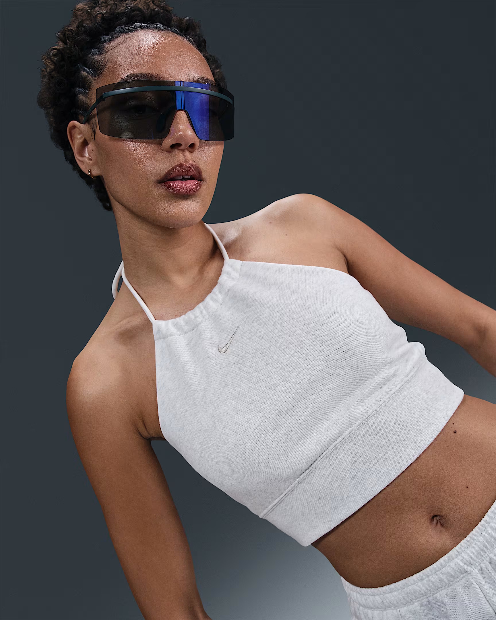 Model wearing the top