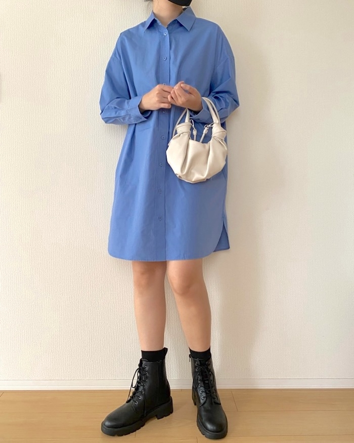 ユニクロの「オーバーサイズシャツワンピース」