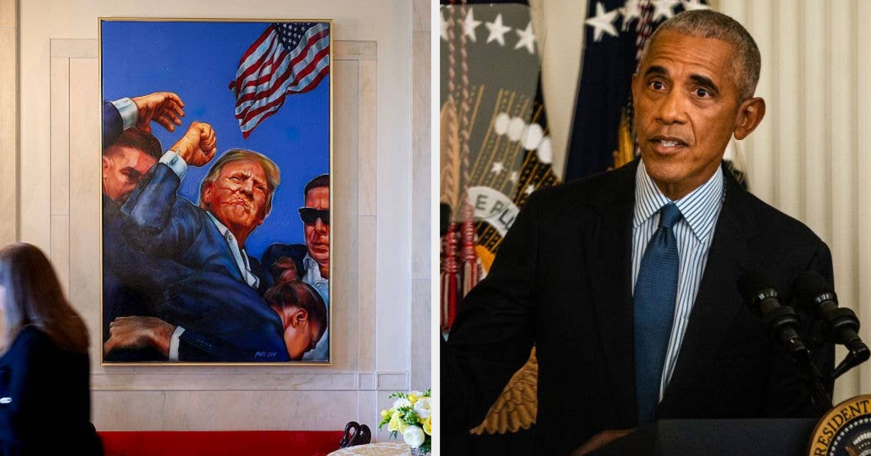 Uhh, Donald Trump Moved President Obama's Portrait To A Hidden Staircase