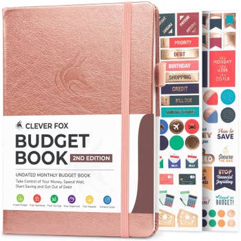 Clever Fox Budget Book, 2nd Edition, with stickers for fiscal planning, organization, and goal-setting, perfect for budgeting and saving