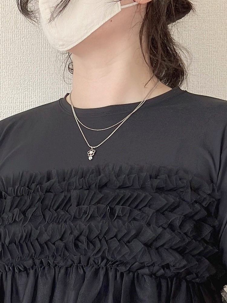 coca(コカ)の「シルキータッチチュール ドッキングTシャツ レディース」